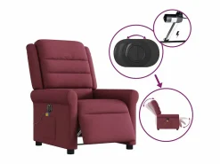 Clearance Sillón de salón | Silla | Sillón de masaje reclinable eléctrico tela tinto SHL7837 Sillón De Masaje