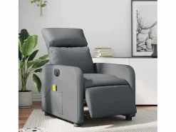 New Sillón de salón | Silla | Sillón de masaje reclinable eléctrico cuero sintético SHL6325 Gris