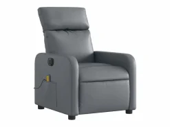 New Sillón de salón | Silla | Sillón de masaje reclinable eléctrico cuero sintético SHL6325 Gris