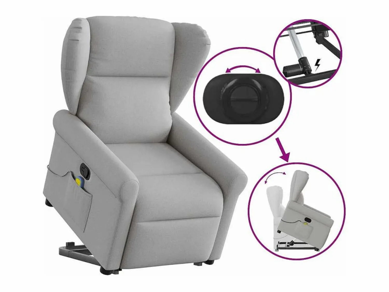 Sillón de salón | Silla | Sillón de masaje reclinable de pie de tela nube SHL6599
