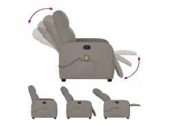 Sillón de salón | Silla | Sillón de masaje reclinable de tela gris taupé SHL2271