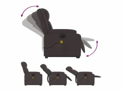 Sillón de salón | Silla | Sillón masaje eléctrico reclinable elevable tela marrón oscuro SHL5431
