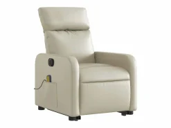 Outlet Sillón de salón | Silla | Sillón de masaje elevable eléctrico cuero sintético SHL7771 Crema