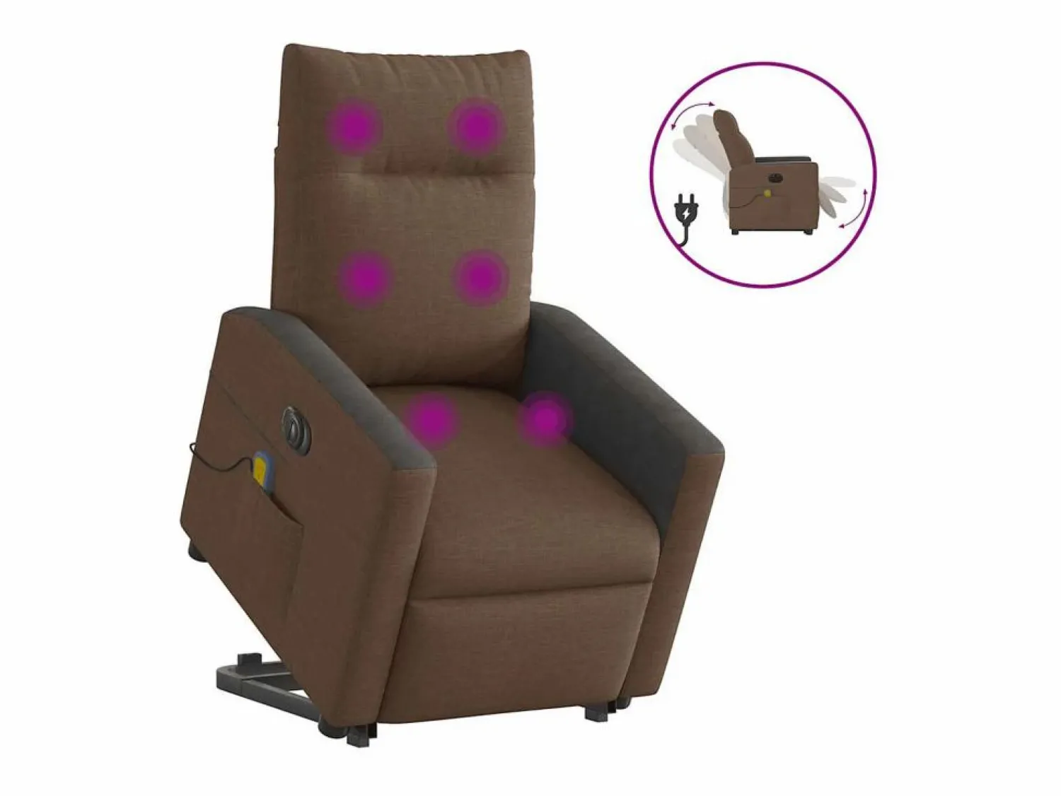Sale Sillón de salón | Silla | Sillón de masaje eléctrico reclinable elevable tela marrón SHL4706 Sillón De Masaje