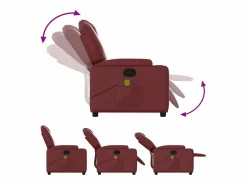 New Sillón de salón | Silla | Sillón de masaje reclinable cuero sintético tinto SHL8457 Sillón De Masaje