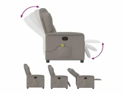 New Sillón de salón | Silla | Sillón de masaje reclinable de tela gris taupé SHL8400 Sillón De Masaje