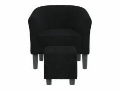 Hot Sillón de salón | Silla de relax con taburete tela negra SHL6234 Negro