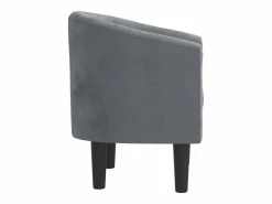 Sillón de salón | Silla de relax | Sillón de terciopelo gris oscuro SHL2547