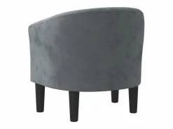 Sillón de salón | Silla de relax | Sillón de terciopelo gris oscuro SHL2547