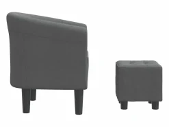 Sillón de salón | Silla de relax con taburete tela gris oscuro SHL7878