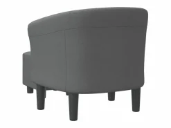 Sillón de salón | Silla de relax con taburete tela gris oscuro SHL7878