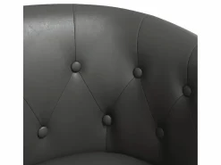 New Sillón de salón | Silla de relax con taburete cuero sintético SHL5560 Gris