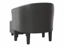 New Sillón de salón | Silla de relax con taburete cuero sintético SHL5560 Gris