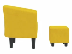 Clearance Sillón de salón | Silla de relax con taburete terciopelo SHL5298 Sillón Estilo Cabriolet