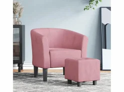 Sillón de salón | Silla de relax con taburete terciopelo SHL8216