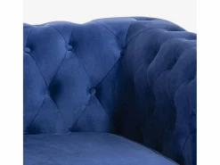 AHD Sillón de salón de estilo clásico Chesterfield de terciopelo Coventry - Marino