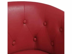Best Sillón de salón diseño de cubo con reposapiés cuero sintético tinto SHL3561 Rojo