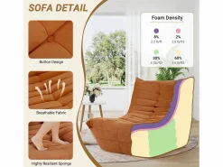 Clearance DripeX Sillón de sillón marrón en la oruga marrón - base profunda 62 cm - 80x85x84cm Marru00f3n