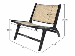 Online Rendez-Vous Déco Sillón de teca negra y ratán natural - Kilka Negro