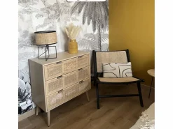 Online Rendez-Vous Déco Sillón de teca negra y ratán natural - Kilka Negro