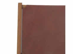 Rendez-Vous Déco Sillón de teca y cuero marrón liso - Kuna