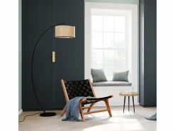 Hot Rendez-Vous Déco Sillón de teca y cuero tejido - Kuna Negro