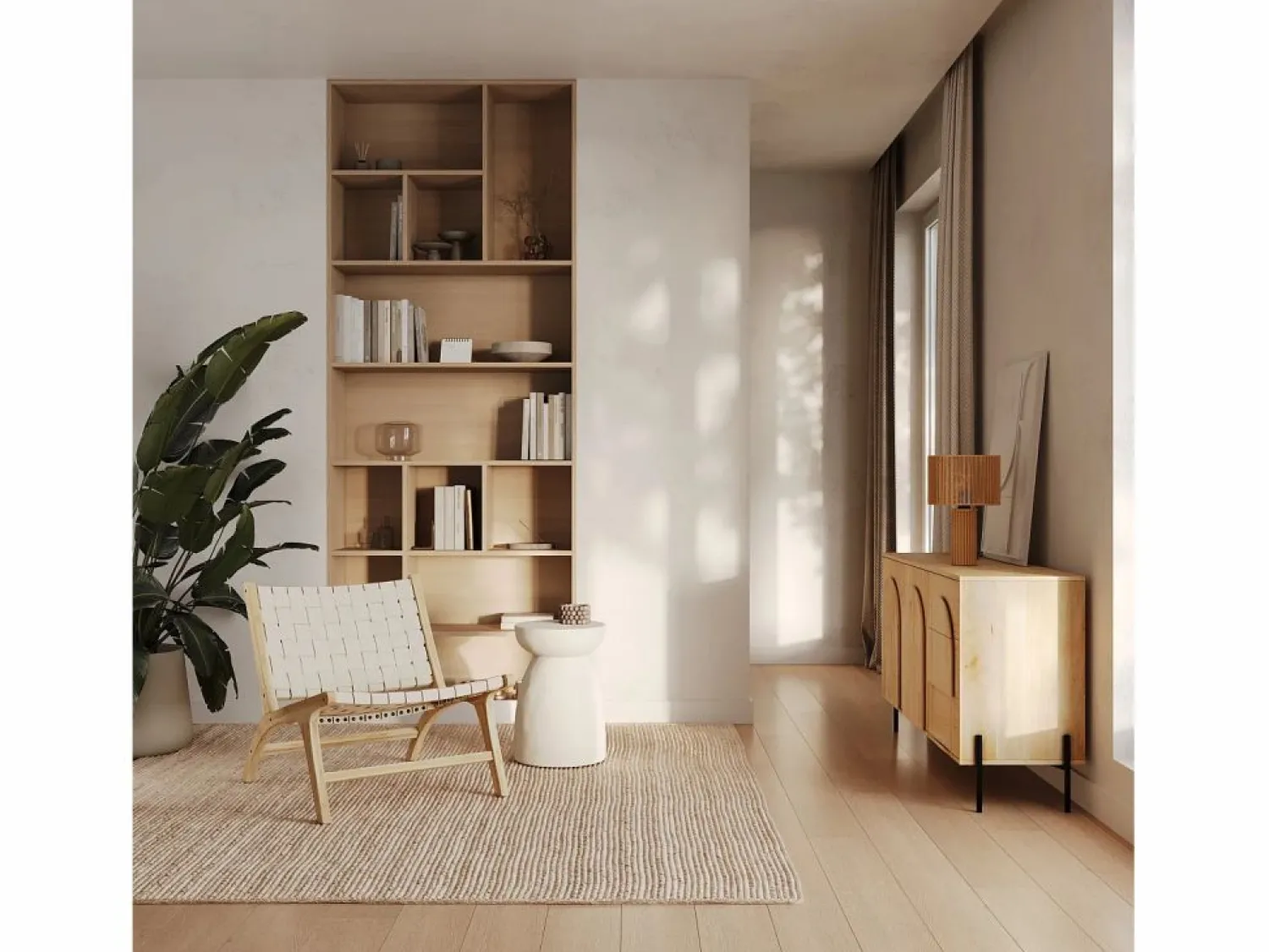 Rendez-Vous Déco Sillón de teca y cuero trenzado - Kuna