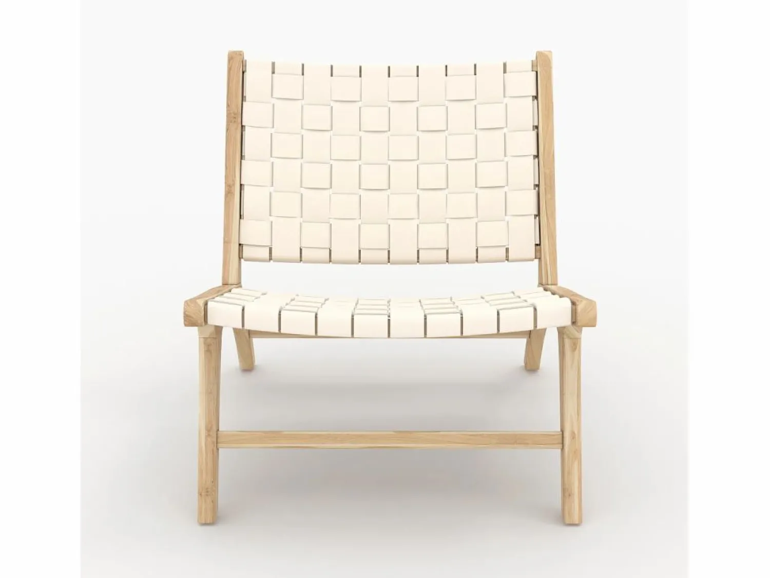 Rendez-Vous Déco Sillón de teca y cuero trenzado - Kuna