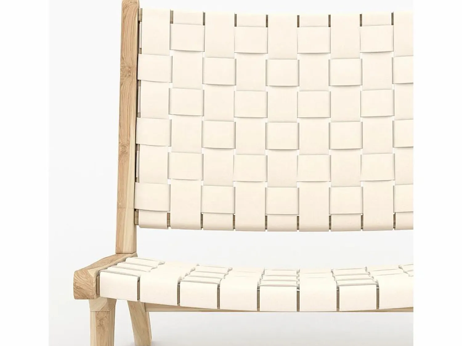 Rendez-Vous Déco Sillón de teca y cuero trenzado - Kuna