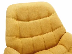 Discount Sillón de tela amarillo estilo escandinavo capitoné LUOSTO Sillón Escandinavo