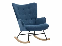 Vente-unique Sillón de tela jaspeado con base mecedora ELMINA Azul