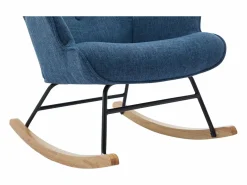 Vente-unique Sillón de tela jaspeado con base mecedora ELMINA Azul