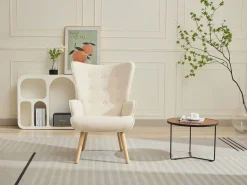 Discount Sillón de tela capitoné. Estilo escandinavo. VATELY Sillón|Sillón Escandinavo
