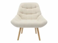 Hot Vente-unique Sillón de tela estilo escandinavo capitoné LUOSTO Beige