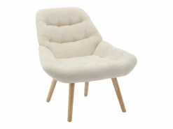 Hot Vente-unique Sillón de tela estilo escandinavo capitoné LUOSTO Beige