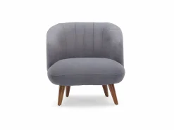 Vente-unique Sillón de tela bouclette antracita. Estilo design. JANINA Gris antracita