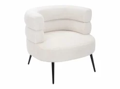 Best Vente-unique Sillón de tela con acabado rizado en color CAMEDO Blanco
