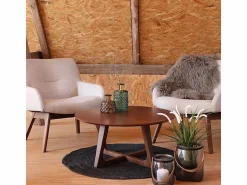 Best Sillón de tela de arena con pies de nogal Sillón Escandinavo