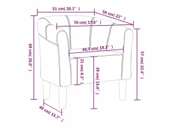 vidaxl Sillón de tela marrón