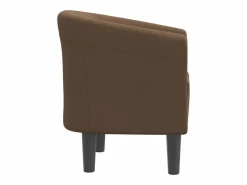 New Sillón de tela marrón Sillón Estilo Cabriolet