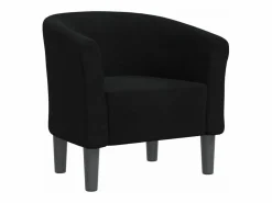 vidaxl Sillón de tela negra