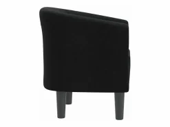 vidaxl Sillón de tela negra