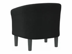 vidaxl Sillón de tela negra