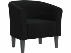 Sillón de tela negra ES51357 Sillón Estilo Cabriolet