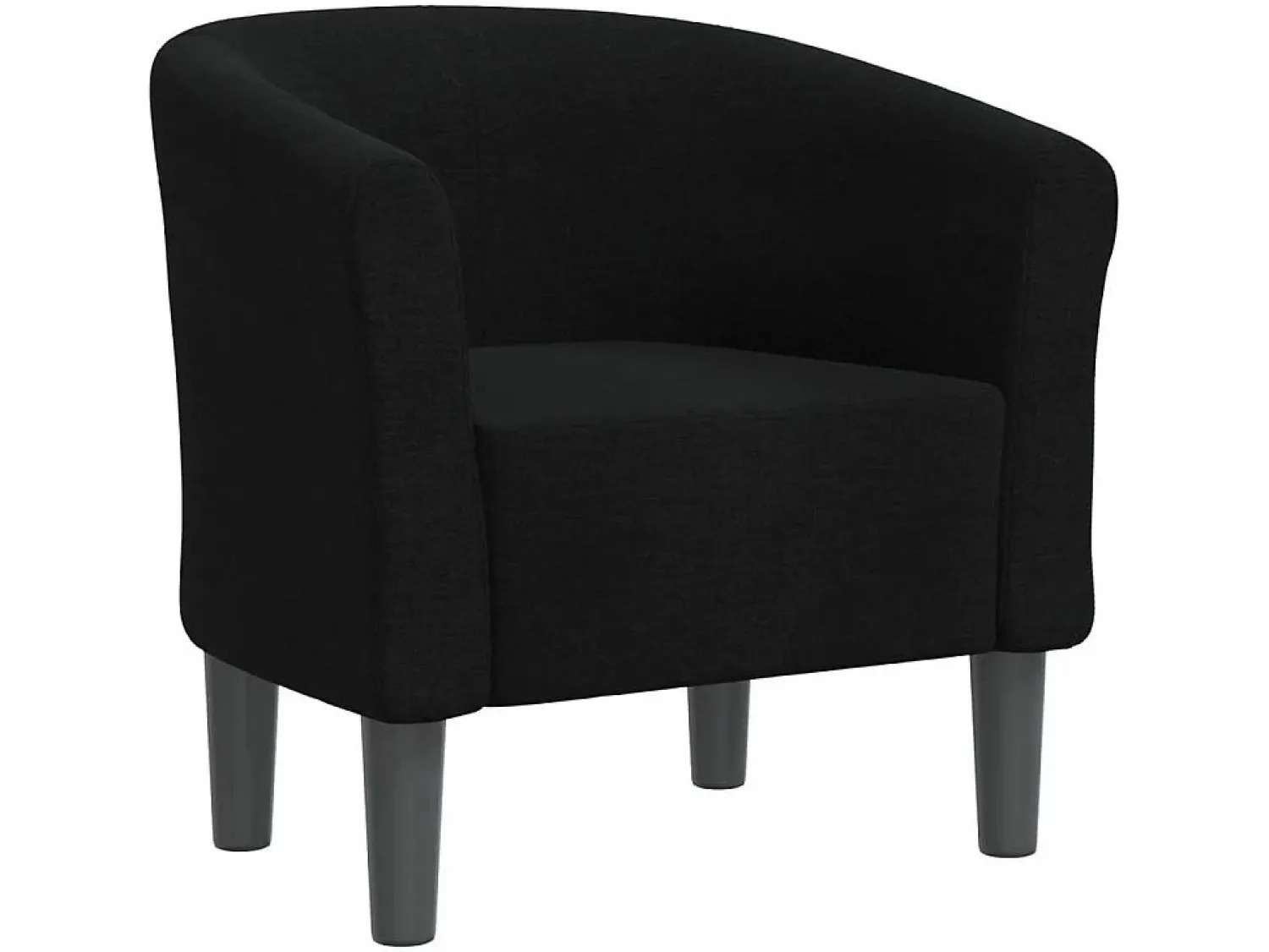 Sillón de tela negra ES51357 Sillón Estilo Cabriolet