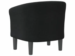 Sillón de tela negra ES51357 Sillón Estilo Cabriolet
