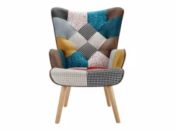 New Vente-unique Sillón de tela patchwork VATELY Multicolor