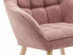 Vente-unique Sillón de tela jaspeada de estilo escandinavo CASERTA
