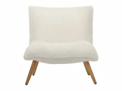 Vente-unique Sillón de tela sherpa con efecto piel de becerro PEPITA