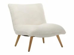 Vente-unique Sillón de tela sherpa con efecto piel de becerro PEPITA